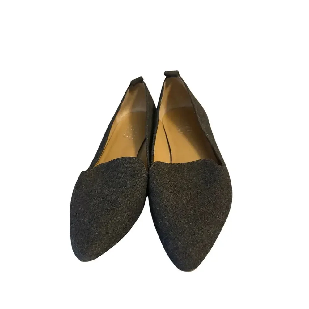 Franco Sarto Flats Gray Fabric Pointed Toe Size 6.5M